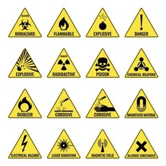 3” Premium Eggshell Super Adhesive Sticker Hazard Warning Signs Pack