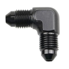 90 Degree Aluminum -3 AN Male Flare to 3AN 3AN to 3AN 90 Degee, Black, QTY: 1