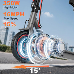 Electric Scooter with Seat, 8.5″ Folding Commuter E-Scooter for Adults, 350W Mot