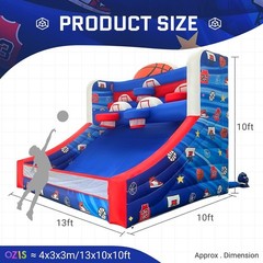 OZIS Inflatable Basketball Hoop Game with Balls & Blower, Indoor/Outdoor Party