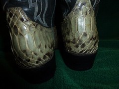 TONY LAMA COBRA HEAD BOOTS MENS 81/2B SNAKE SKIN MADE IN USA