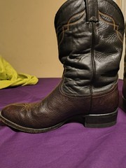 Vintage Tony Lama 2032 Shrunken Bull Shoulder Cowboy Boots Men’s US Size 10EE