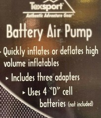 TEXSPORT BATTERY AIR PUMP FOR RECREATIONAL INFLATABLES NEW!!@@@@@@@@@@@@@@@@@@@@