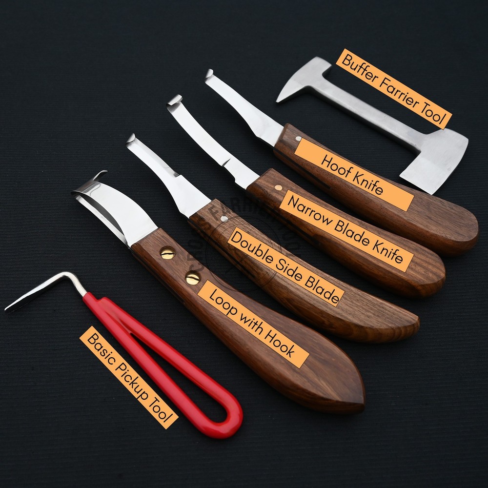 10 in 1 Farrier Tool Kit 15″ Hoof Nipper Nail Puller Clincher 2 Hammers & Knives