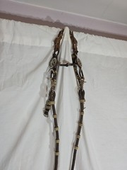 VINTAGE SILVER Conchs SHOW HEADSTALL HORSE TACK Ornate BRIDLE part