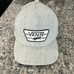 VANS Gray Snapback Cap Skateboarding Cotton Blend One Size Logo Hat