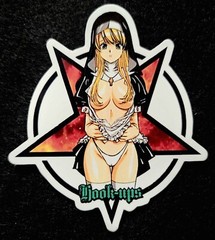 HOOK UPS STICKER VINTAGE «NAKED NUN» 3 3/4 X 4 1/8 GLOSSY