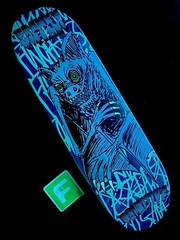 RARE Franky Villani Bat Primitive Skateboard Deck 9.125 Egg GLOW IN THE DARK