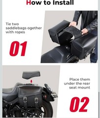 Motorcycle Saddlebags 30L Large Capacity Pu Leather Luggage Bag for Sportster…