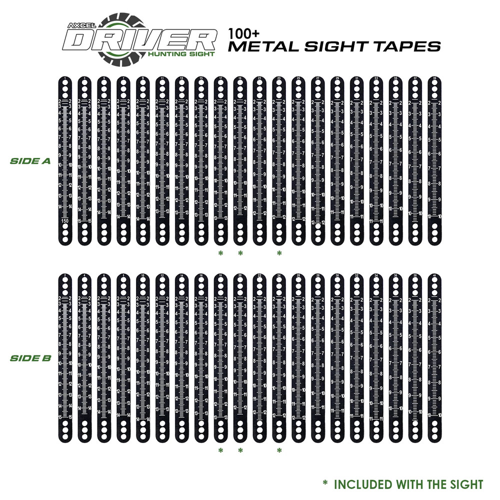 Axcel Driver Metal Sight Tapes 100+ – Slotted (Scales 27 & 28)