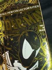 SUPER RARE Spiderman Gold Holofoil Black Suit HUF Skateboard Deck Marvel Comics