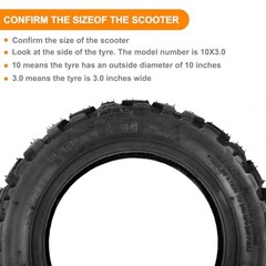 Electric Scooter Tire 10×3.0 Off Road Tire Set 80/65-6 255×80 10 inch