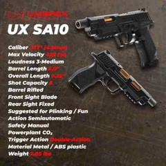 Umarex SA10 Air Pistol, .177 Cal w/ 250 Pellets & CO2 Bundle (2252113)