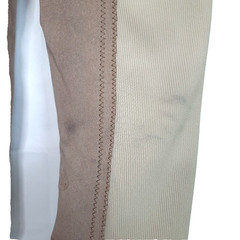 Devon Aire Ribbed Leather Equestrian Riding Breeches Pants Women Size 28 Beige