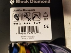 Black Diamond LiteWire Rackpack 6 pack NEW
