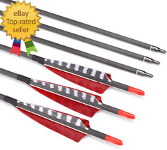 Pure Carbon Arrows 600 700 Spine 30 Inch Turkey Feather Fletching Screw in Field