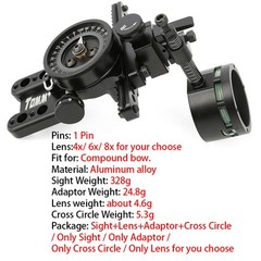 4x 6x 8x 1 Pin Compound Bow Sight Micro Adjustable Adaptor Scope Sight Shooting