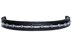 Browband People On Horses Cassie Sapphire 1 3/4″ Endloop, Black Leather