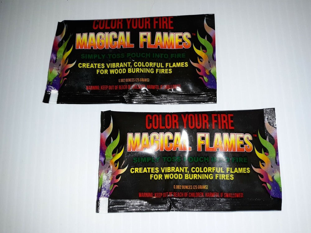 New Pack of 2 Firepit Colorful Color Your Fire Magical Flames, 25 Grams