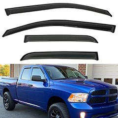 4pcs Front+Rear Smoke Tint Sun/Rain Guard Outside 2019-2024 Ram 1500 Quad Cab