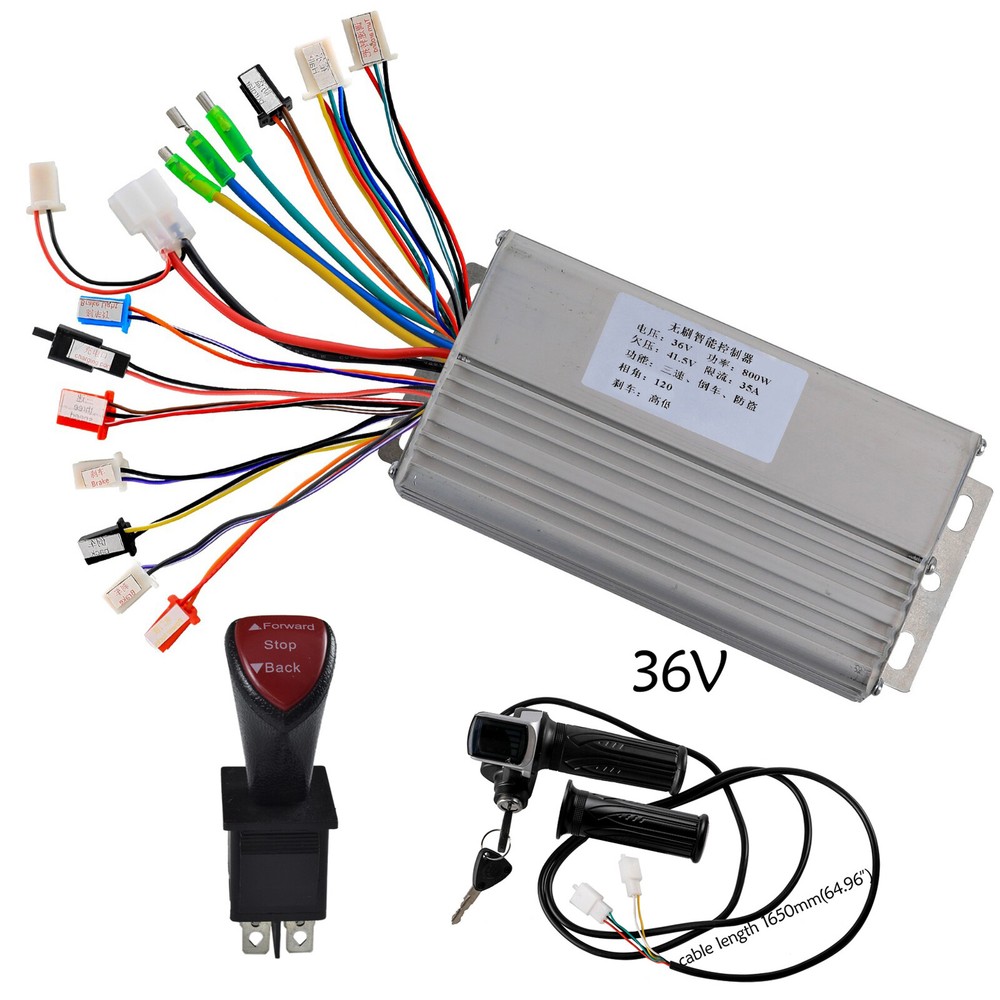 36v 800w Brushless Controller Throttle Forward Reverse Switch E-Bike Gokart Quad