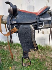Vintage Western Silver Show Parade Saddle Doule Rigging 15″ Simco Fair Condition
