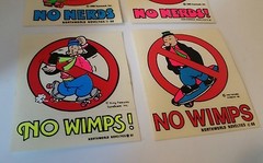VINTAGE 80’s NO NERDS NO WIMPS RETRO SKATEBOARD STICKER LOT OF FOUR NOS