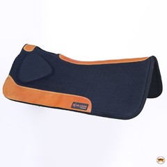 21HS Hilason Western Wool Felt Horse Saddle Pad Grey W/ Cowhide Leather