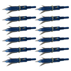 12pcs Hunting Broadheads 100 Grain Archery 2.3″ Cut Crossbow Arrowheads Blue USA