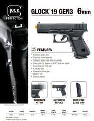 Umarex Glock Gen3 G19 Green Gas Blowback Airsoft Pistol 2276303