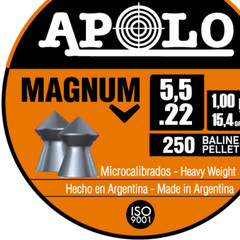 APOLO MAGNUM 250 Count SPIKE POINTED 5.5mm .22 Caliber Air Pellets