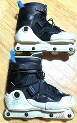 K2 Fatty Pro Aggressive Inline Skates Black/Blue Rollerblades – US size Mens 10