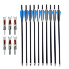 12Pcs 20Inch Crossbow Bolts Carbon Arrows /12Pcs Hunting Broadheads /Quiver Tube