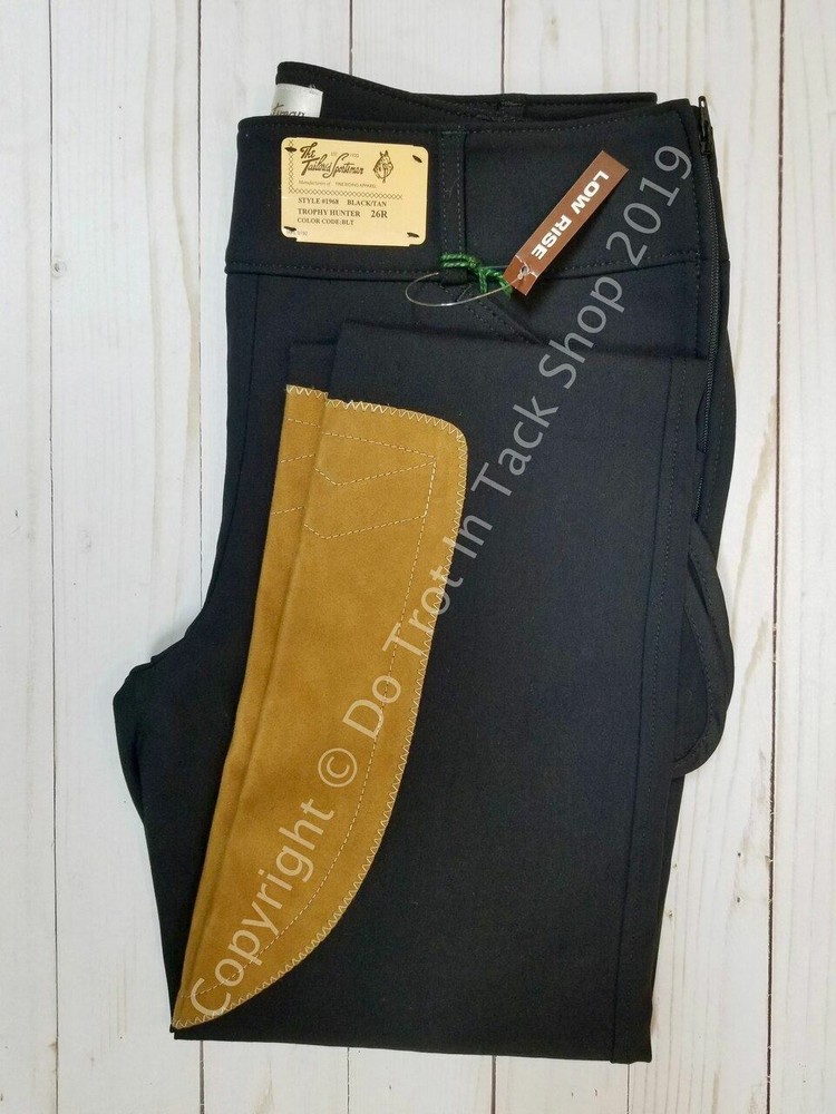 Tailored Sportsman Ladies Vintage Trophy Hunter – Front Zip Low-Rise – Black/Tan