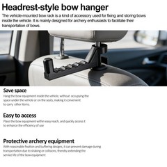 Universal Bow Hanger Holder Hooks for Car, SUV, Truck Headrest Vehicle Hunting