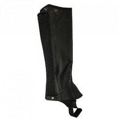 66ER Tall Medium Ovation Ladies Half Chaps Pro Top Grain Leather Black