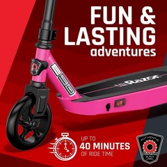 Razor Black E90 Electric Ride-On Kids Age 8+ Power Core High-Torque Motor Pink™