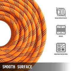 VEVOR 7/16″x200′ Polyester Rope Braid Rope Rigging Rope 8400lb Breaking Strength