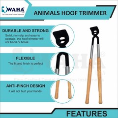 34″ Heavy Duty Animal Hoof Trimmer With Wooden Handle And 5″ Black Cutting Head