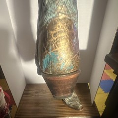 Corral Boots Women’s Metallic Turquoise & Gold Embroidered Western Boots 7.5M