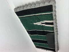 New Green Plaid Navajo Felt Scalloped Saddle Pad 30×30 #89-482 Pad-23