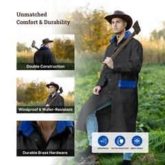 Resistance Western Long Old Cowboy Canvas Jacket – Rangewear Canvas Duster Coat