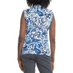 NWT ~ Kastel Denmark Ikat Sleeveless Shirt ~UPF 30+ ~ 1/4 Zip ~ Size S ~ $ 88