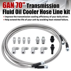6AN 70 Inch GM Chevy Transmission Cooler Hose Line Kit Heavy Duty TBI