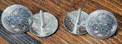 1 1/2″ SET OF 4 Western Saddle Bright Silver Concho Screw Back W/Flat Edge