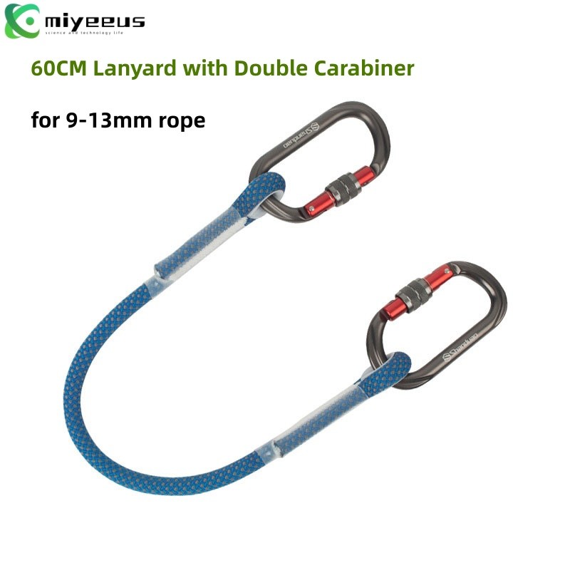 60CM Lanyard with Double Carabiner for Rock Climbing Fall Arrester Anti-fall