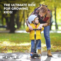 Hurtle Mini LED Light-up Wheels Kickboard Scooter for Kids – Ages 2-5 (Black)