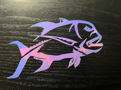 Handmade Fishing Vinyl Decal – Ulua / Giant Trevally 5 x 3.5″, 9 Color Choices!