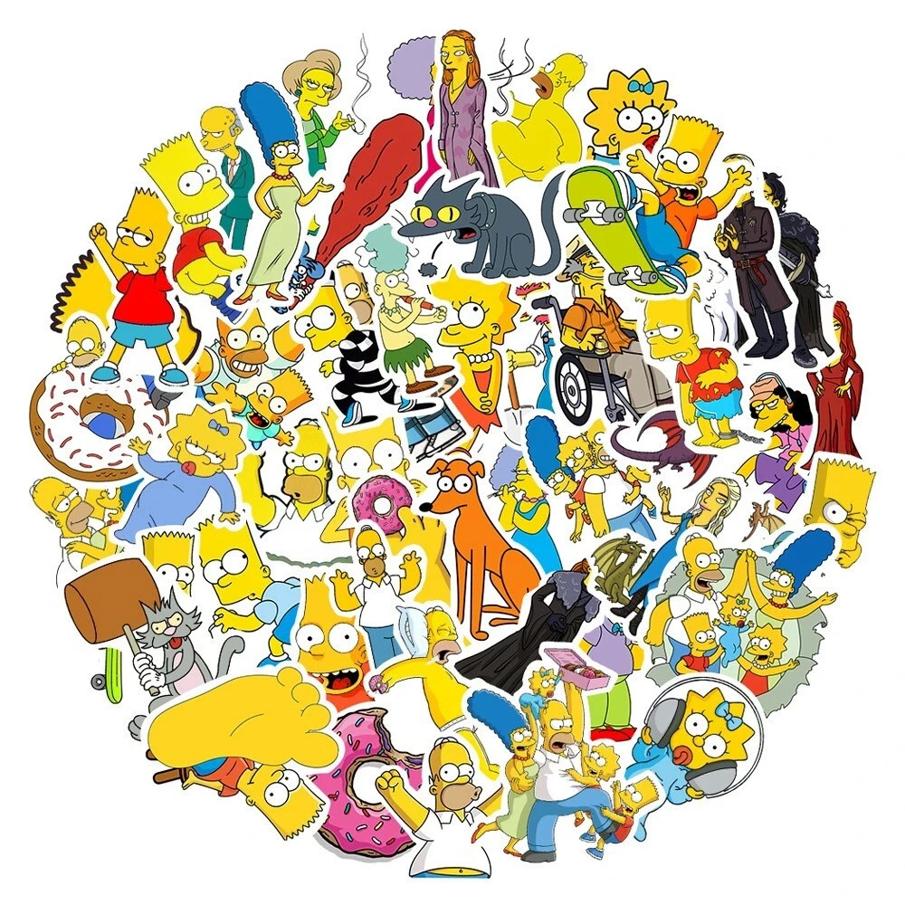 Mix 10/50 PCs The Simpsons Cartoon Luggage Laptop Car Sticker -No Duplicate