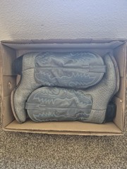 Justin 2225 Grey Blue Leather Cowboy Boots Men’s Size 8.5 E USA